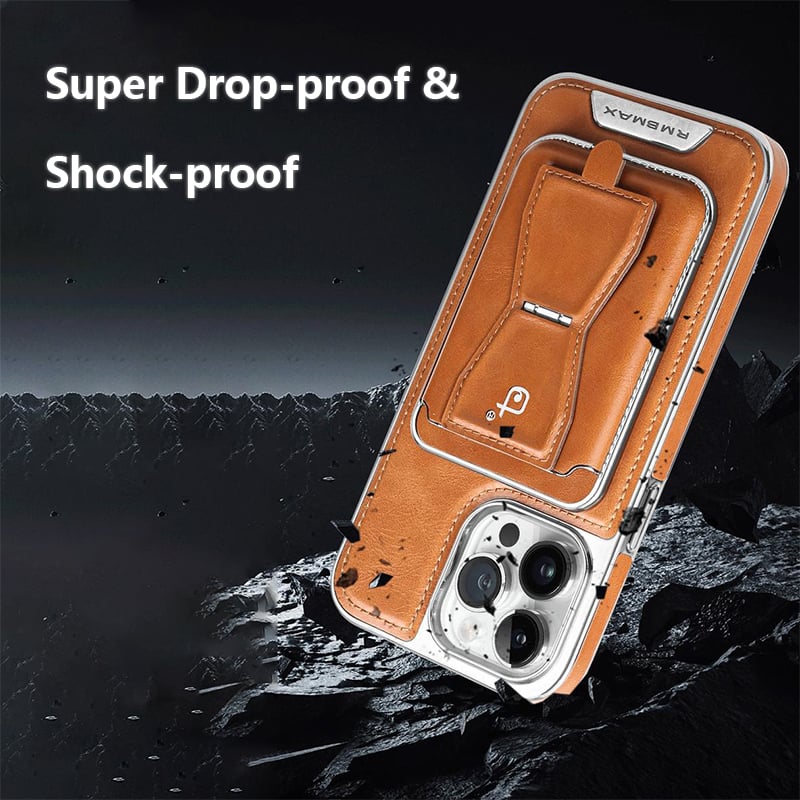 Magnetic Leather iPhone Case with Removable Cardholder