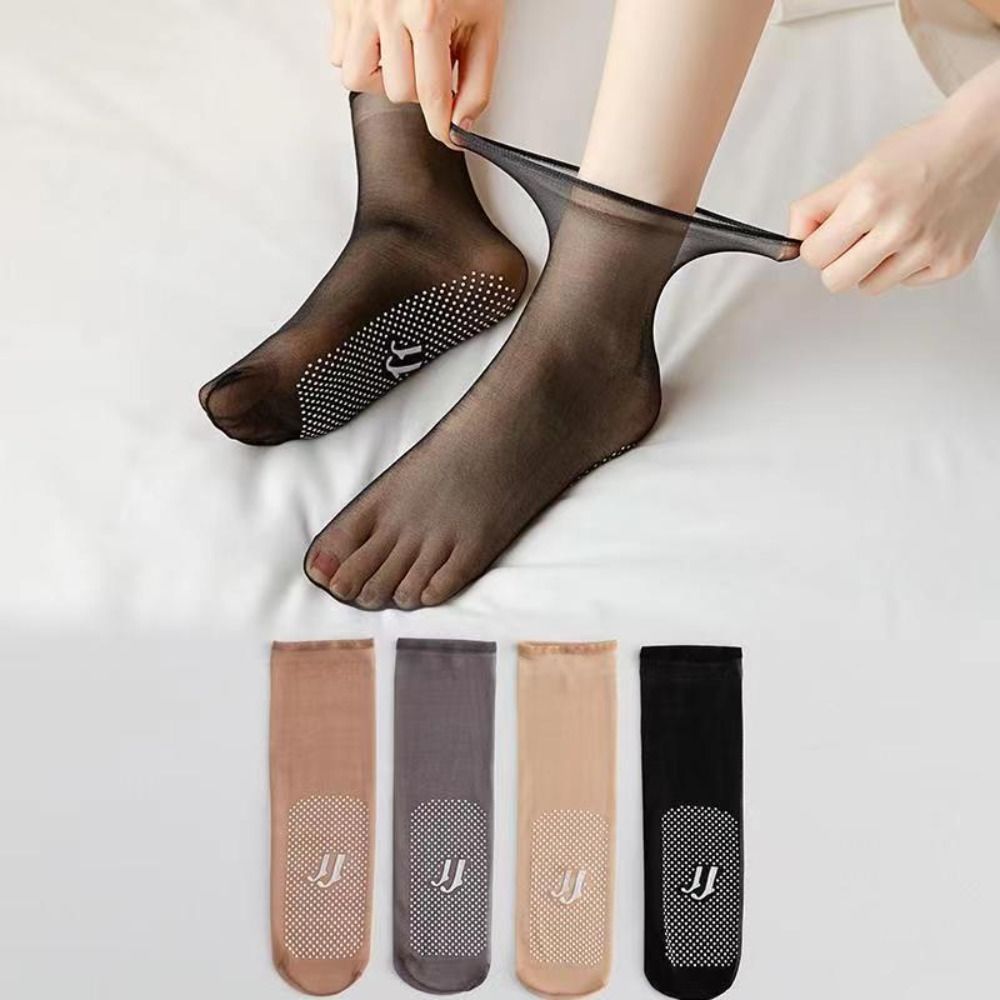 Women’s Invisible Crystal Silk Socks (5 Pairs)