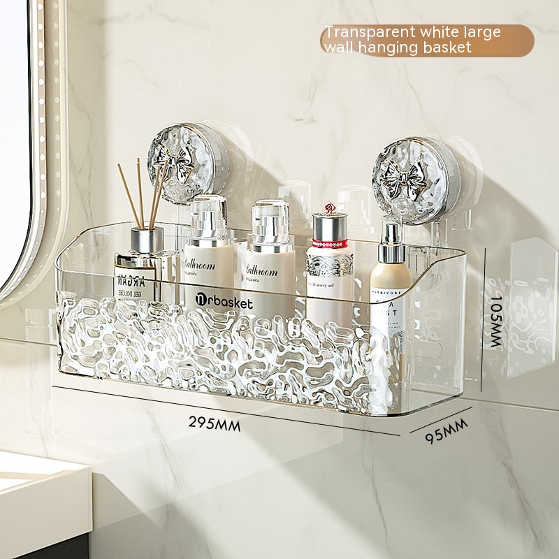 Light Luxury Style Glacier Pattern Suction Cup Shelf