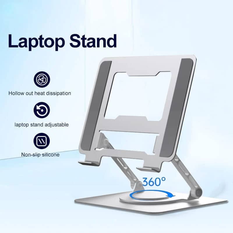 Adjustable 360° Rotating Aluminum Laptop Stand