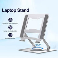 Thumbnail for Adjustable 360° Rotating Aluminum Laptop Stand