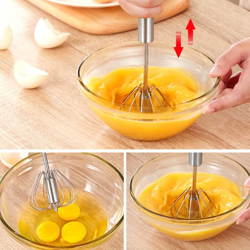Stainless Steel Semi-Automatic Whisk (Buy 1 Get 1 Free)