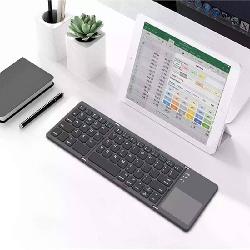 Wireless Bluetooth Foldable Keyboard With Touchpad Computer Accessories Shopzu.com 