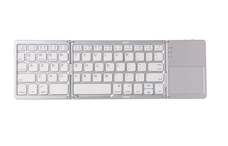 Wireless Bluetooth Foldable Keyboard With Touchpad Computer Accessories Shopzu.com White 